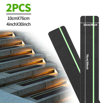Glow in the Dark Anti-Slip Grip Tape Green Non-Skid Abrasive Adhesive Traction Tape for Stair Safety Treads & Steps