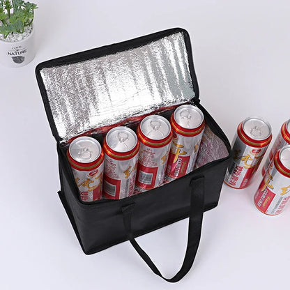 Portable Insulated Lunch Cooler Bag – Folding Thermal Food & Drink Carrier for Picnic and Beer Delivery