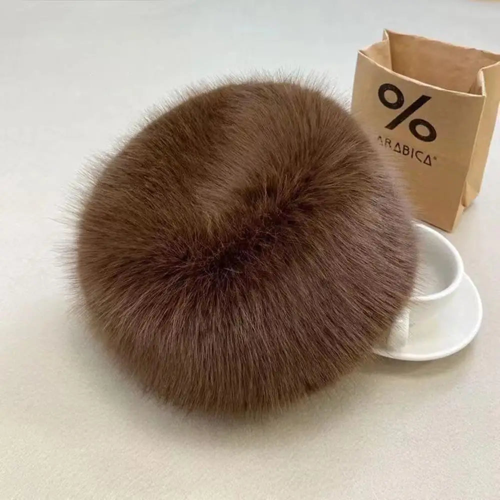 Women’s Winter Fluffy Fur Hat – Thick Warm Faux Fur Ski Cap, Russian Mink Fisherman Style, Windproof