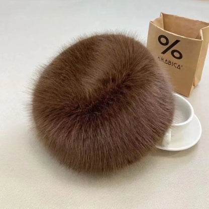 Women’s Winter Fluffy Fur Hat – Thick Warm Faux Fur Ski Cap, Russian Mink Fisherman Style, Windproof