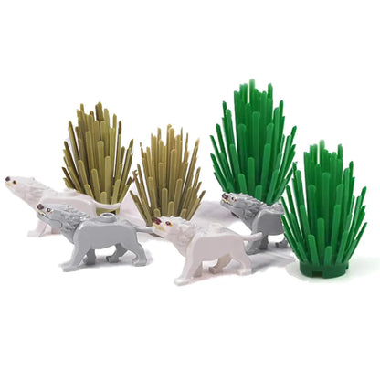 MOC Animal Scene Building Blocks – Zoo & Wildlife DIY Toy Bricks with Ducks, Cats, Dogs, Penguins, Eagles, Wolves, Bears, Deer, Sharks, Snakes, Mice, Sheep (K055)