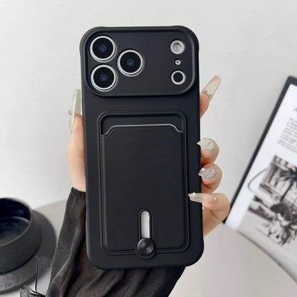 Push Card Wallet Phone Case with Card Slot Holder, Soft TPU Credit Card Cover for iPhone 17, 16, 15, 14, 13, 12, 11 Pro Max, Air, Plus & Mini