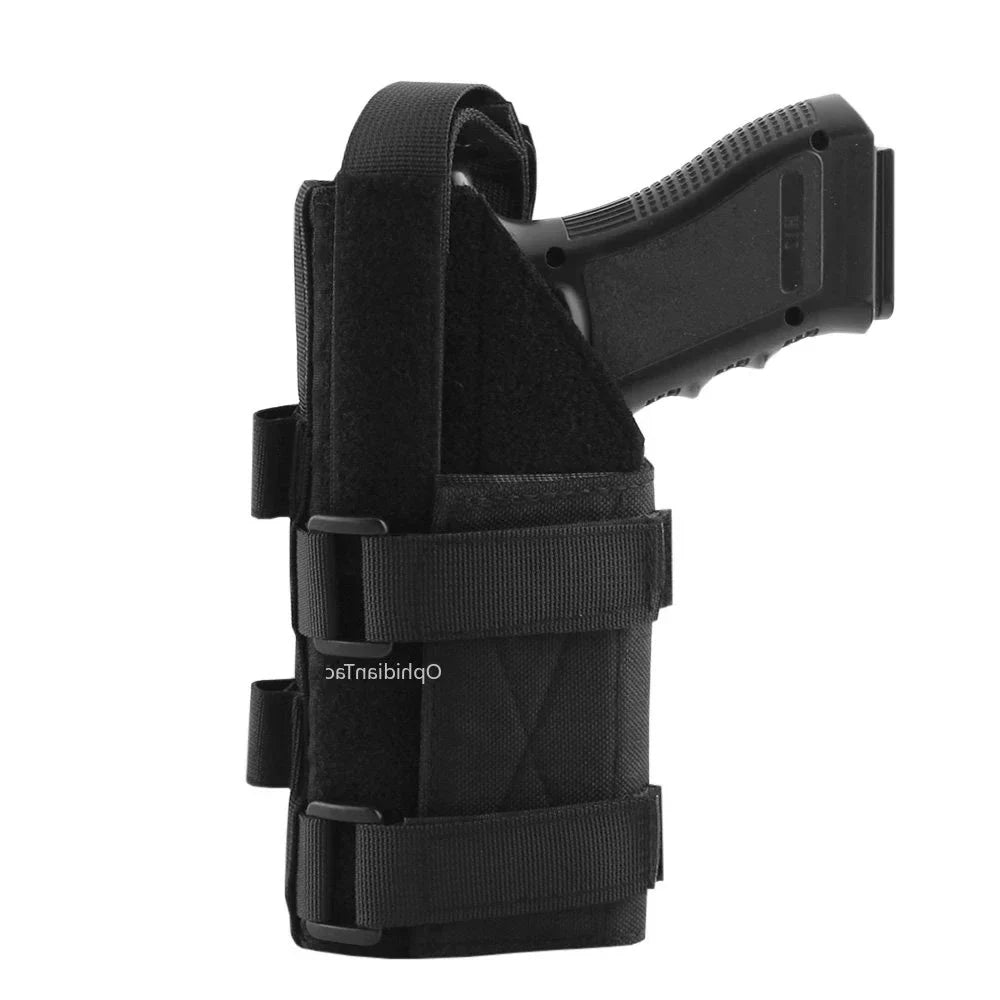 Outdoor Tactical Molle Gun Holster - Right Hand Belt Pistol Holder for Glock 17 19 1911 M9 and More