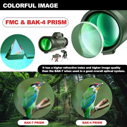 80x100 Portable HD Zoom Telescope | Folding Long-Distance Mini Telescope for Hunting, Camping & Travel