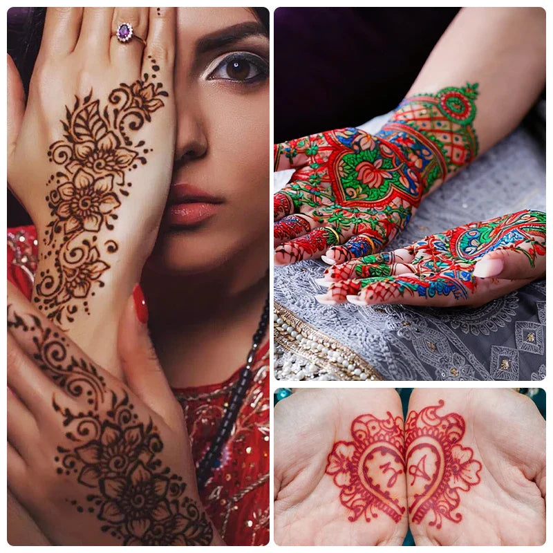 Henna Temporary Tattoo Cone – Non-Toxic Waterproof Body Art Paste for Skin Decoration, Festival & Creative Body Painting