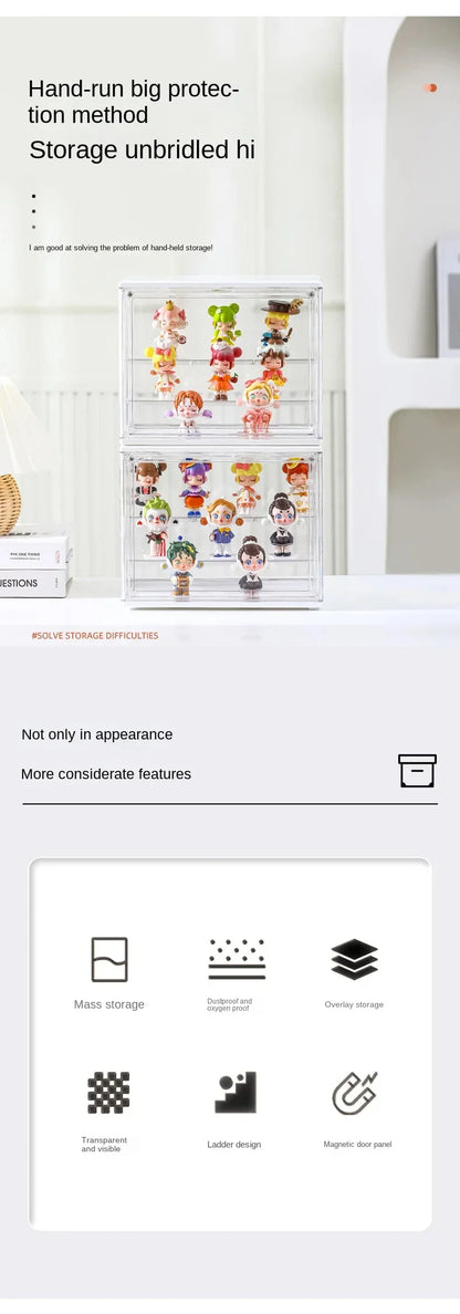 Three-Layer Acrylic Display Rack — Transparent Ladder Organizer for Anime Figures, Car Models, Blind Boxes & Jewelry Sorting