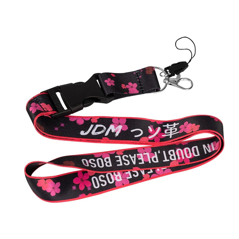 JDM Style Neck Lanyard Keychain – ID Card, Phone & Key Holder for Auto & Motorcycle