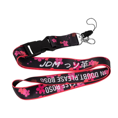 JDM Style Neck Lanyard Keychain – ID Card, Phone & Key Holder for Auto & Motorcycle