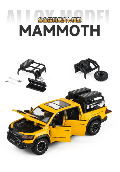 1:32 Dodge RAM 1000 TRX Mammoth Alloy Model Truck — Pull-Back with Sound & Light | Kids’ Collectible Birthday Gift