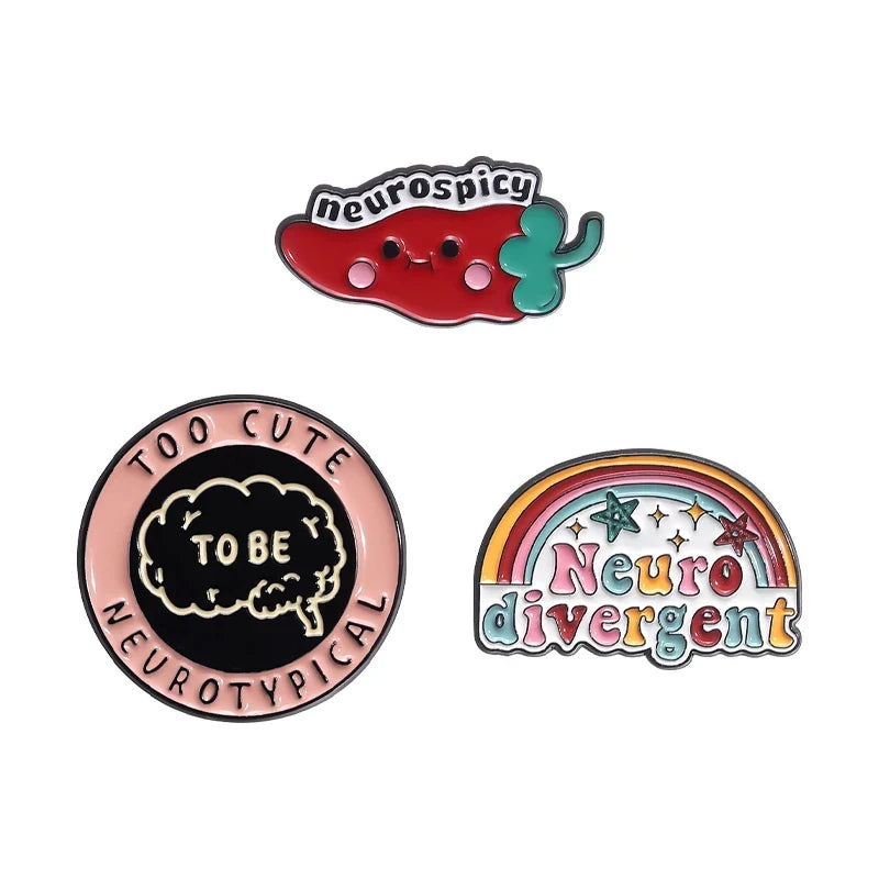 Neurospicy Chili Enamel Pin - Funny Neurodivergent Autism ADHD Dyslexia Awareness Brooch Badge Jewelry Accessory