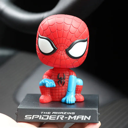 10cm Shaking Head Dolls – Spider-Man, Iron Man, Hulk & Deadpool Car Decorations & Mobile Phone Bracket Gifts