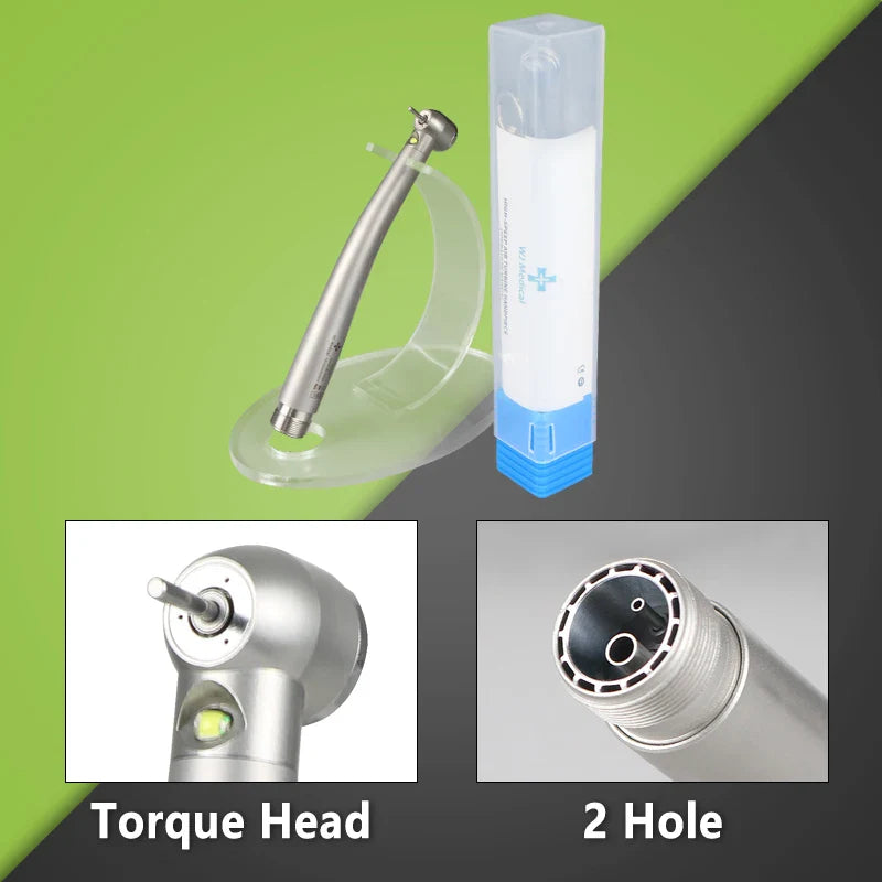 Dental LED High-Speed Handpiece — E-Generator Air Turbine with Push Button, Triple Water Spray & Dentist Tips Model B2 M4