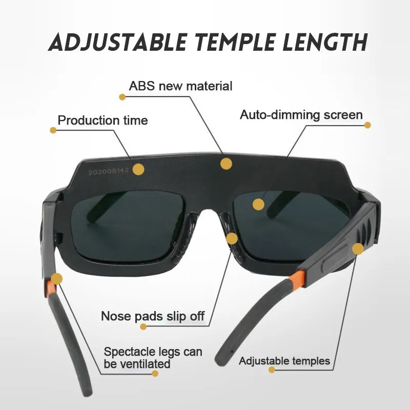 Auto-Darkening Welding Glasses : Argon Arc Eye Protection Goggles with Anti-Glare, Dimming Lens - Welder's Essential Tool