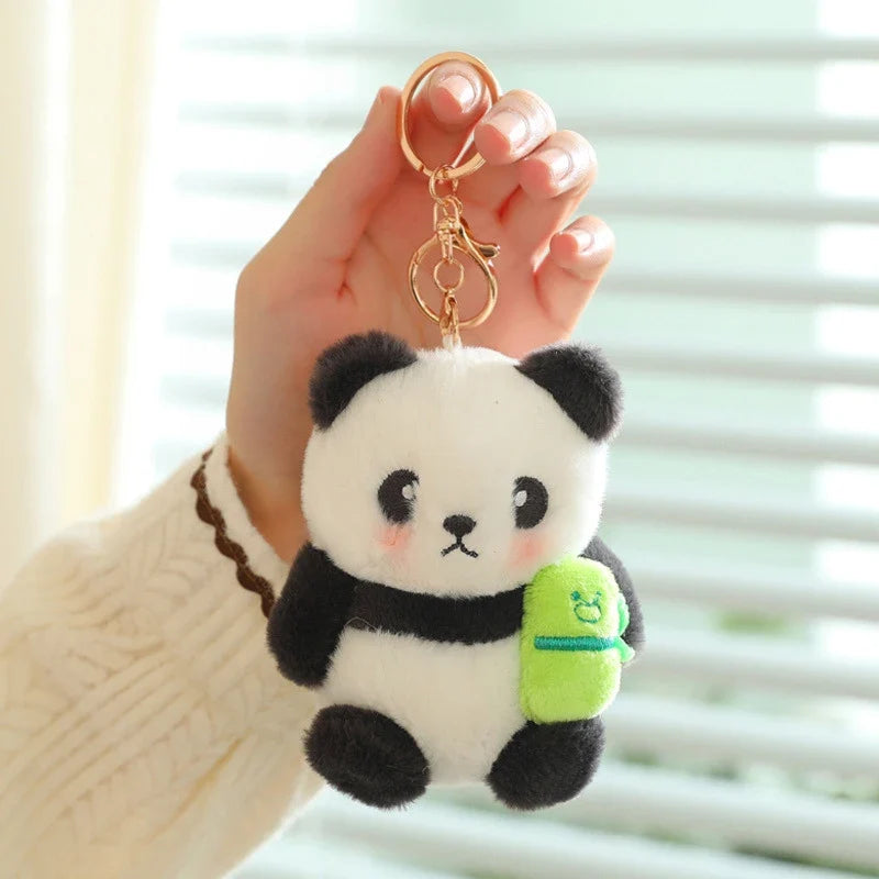 Cute Panda Plush Keychain - Cartoon Bag Pendant & Car Key Chain Gift Accessory