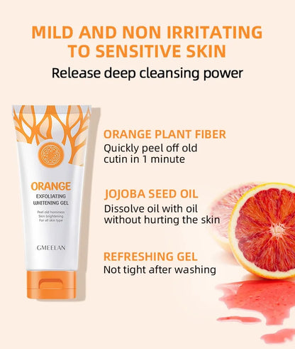Orange Exfoliating Gel — Dead Skin Spot Remover, Brightening Peeling Scrub with Hydrating Moisturizer, 50g Korean Skin Care