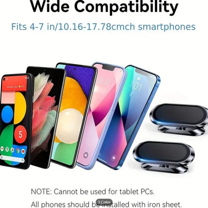 Magnetic Car Phone Holder - 360° Rotatable Mini Strip Shape Stand with Strong Metal Magnet for iPhone 14 & Huawei GPS Mount
