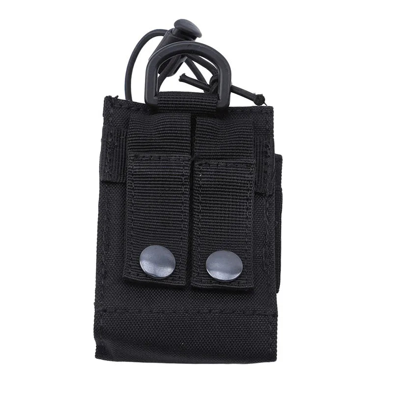 DIZETION Tactical Radio Pouch - MOLLE Nylon Walkie Talkie Holder & Hunting Interphone Hanging Bag