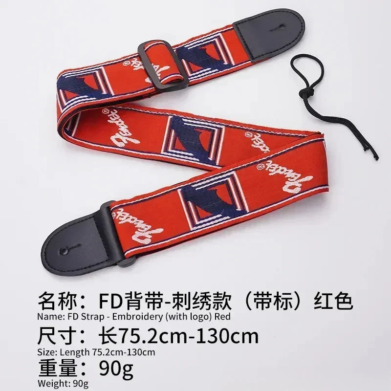 Embroidery Guitar Strap - Leather Acoustic & Electric Guitar Widening Shoulder Belt for Folk & Classical Guitars