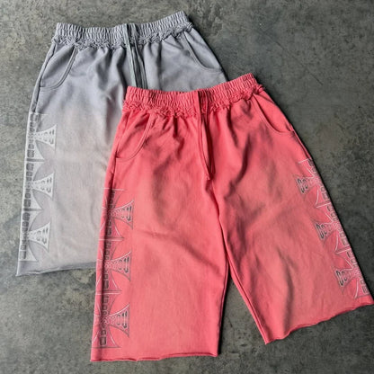 Y2K Graphic Casual Shorts - Unisex Gothic Alphabet Print Loose Streetwear Joggers