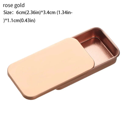 Metal Rectangular Mini Tin Box – Hinged Push-Top Candy, Pill & Small Storage Container