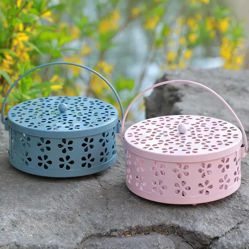 Portable Mosquito Coil Tray Holder – Sandalwood Incense Burner Box for Home Insect Repellent & Anti-Fire Safety