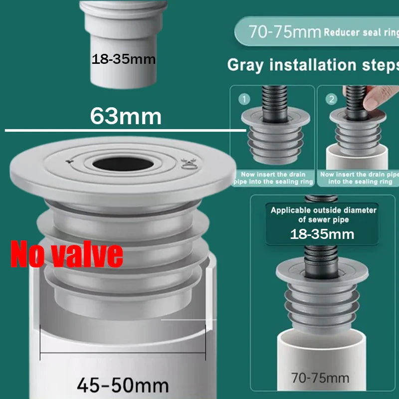Silicone Bathroom & Kitchen Sink Seal Ring – Anti-Odor, Leak-Proof Floor Drain & Washing Machine Pipe Connector