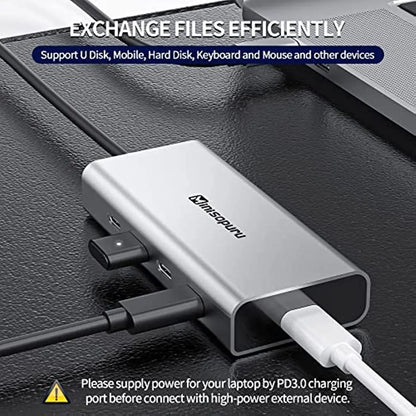 Minisopuru USB C Hub 10Gbps – USB 3.2 Type-C to USB Adapter with 100W PD for MacBook Pro, iMac & PC Accessories