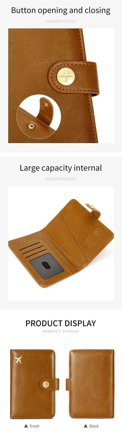 Minimalist RFID Passport Clip Multifunctional PU Leather Wallet – ID & Credit Card Holder Travel Accessory