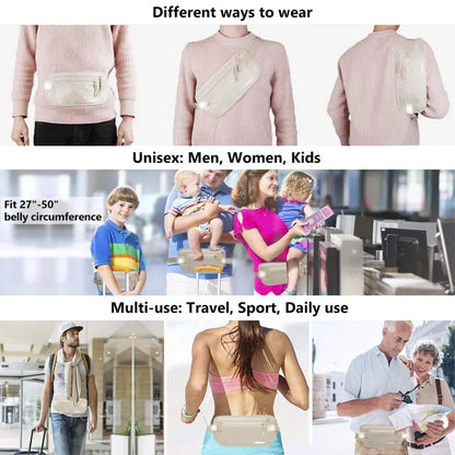 Invisible Travel Waist Pack: Hidden Security Money Belt Bag for Passport, Wallet, and Essentials - Perfect Chest Pack for Secure Travel