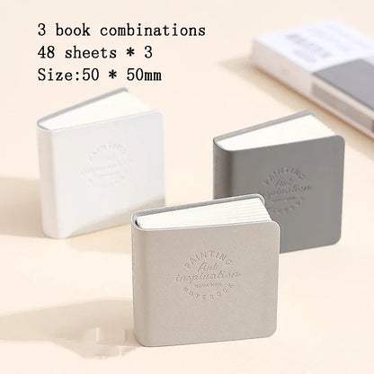 3Pcs Mini Square Watercolor Sketchbook Set – Thick Paper Drawing & Painting Books for Art & Relaxation