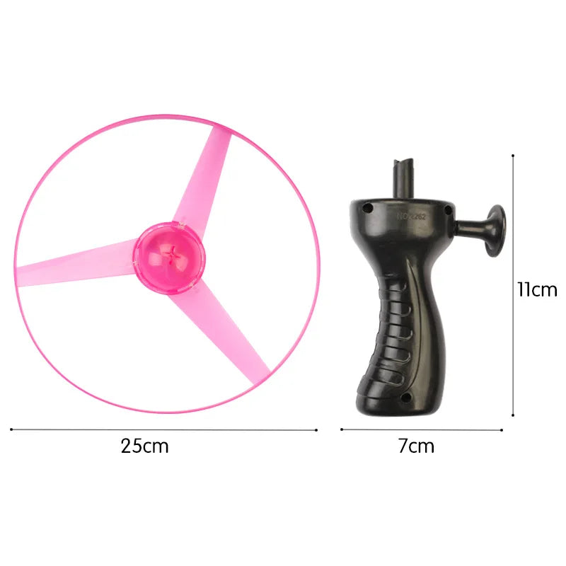 Kids LED Luminous Flying Disc Toy – Pull-String Spinning UFO Propeller Outdoor Game Toy Gift for Fun Sports Play