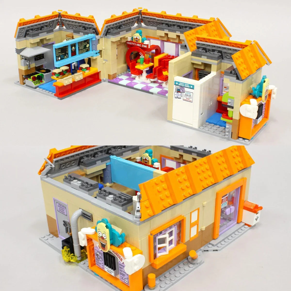 2025 Krusty Burger Restaurant Building Blocks Set – Creative Educational Brick Toy for Kids Gifts