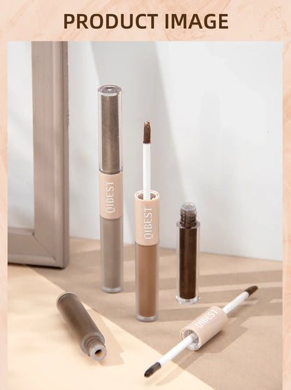 QIBEST Double-Head Glitter Liquid Eyeshadow – Contour Blush, Shimmer & Matte Pigment for Natural Cheek & Eye Makeup