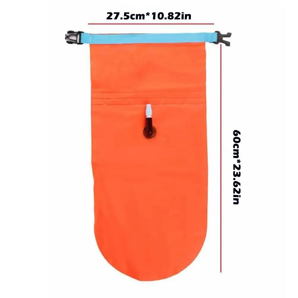 Inflatable Swimming Buoy Tow Float – Double Air Bag with Waist Belt, Dry Bag for Water Sports & Swimming Storage