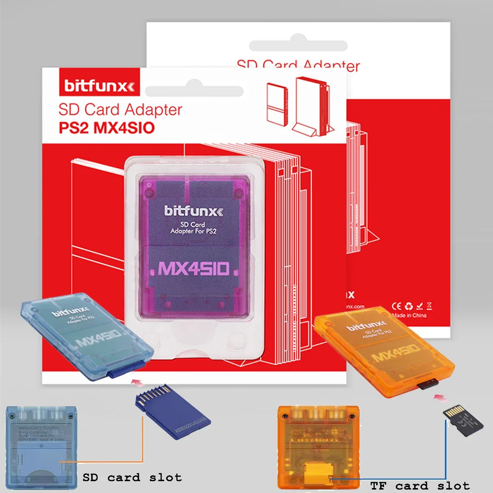 MX4SIO SIO2SD TF/SD Card Adapter – Memory Card Reader for PS2 Game Consoles