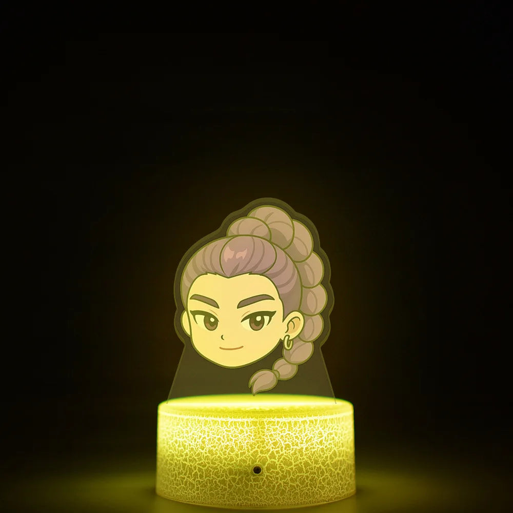 K-Pop Demon Hunters LED Night Light – Zoe, Mira, Rumi, Saja 16-Color Remote Control