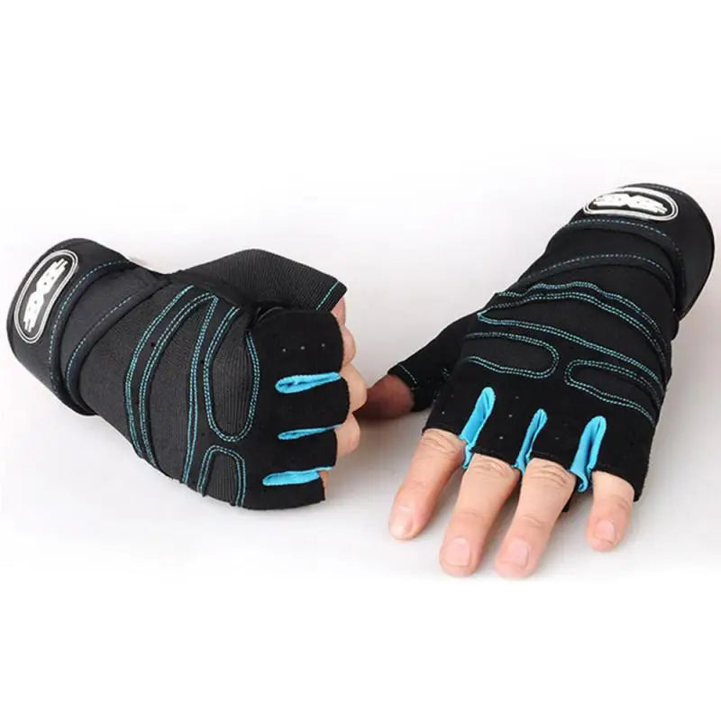 Heavyweight Gym Training Gloves — Men & Women Half-Finger Non-Slip Weightlifting Gloves with Wrist Support