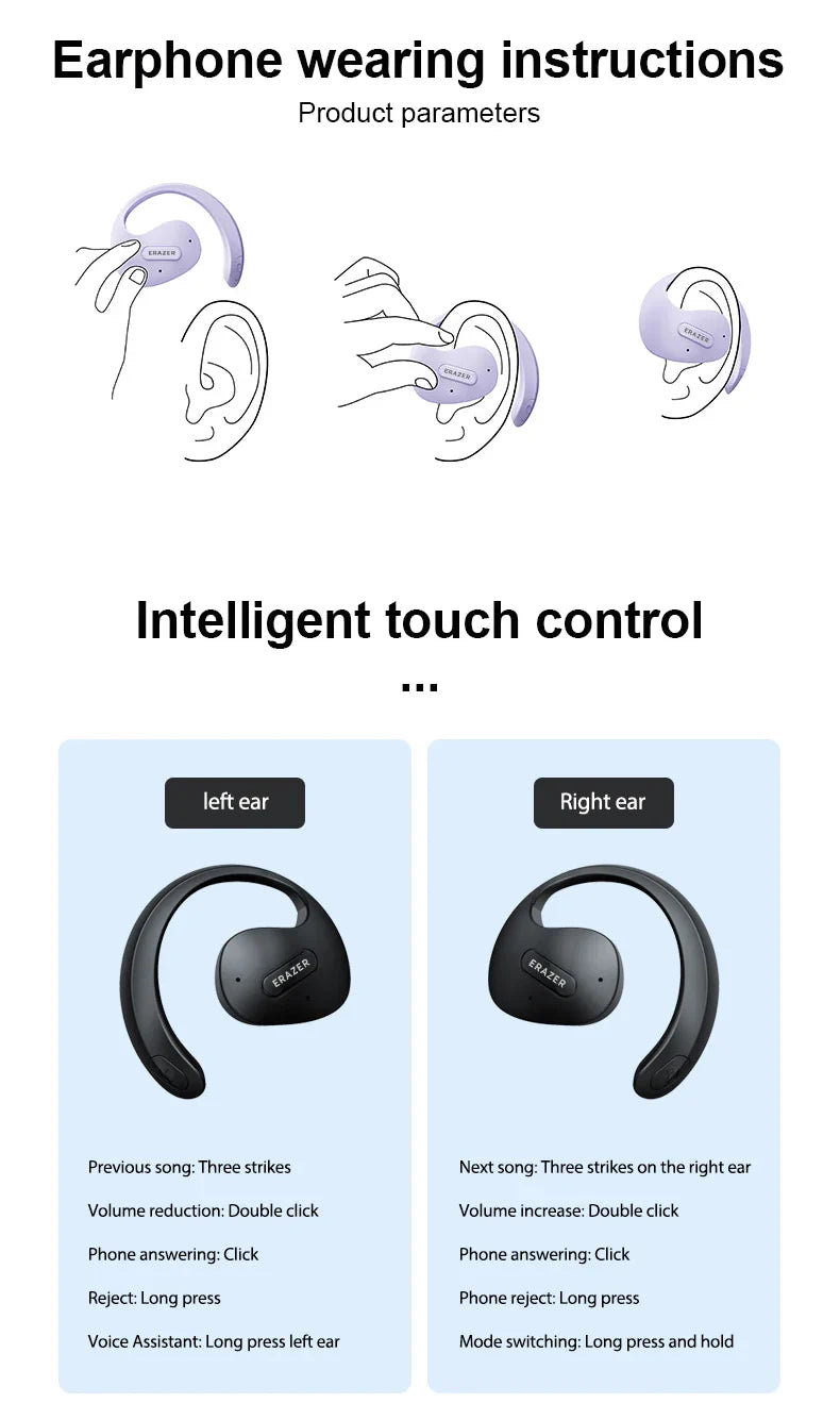 MINISO X15Pro AI Translator Earbuds — Bluetooth Wireless Sports Headphones, Waterproof HD Call Earphones with Mic