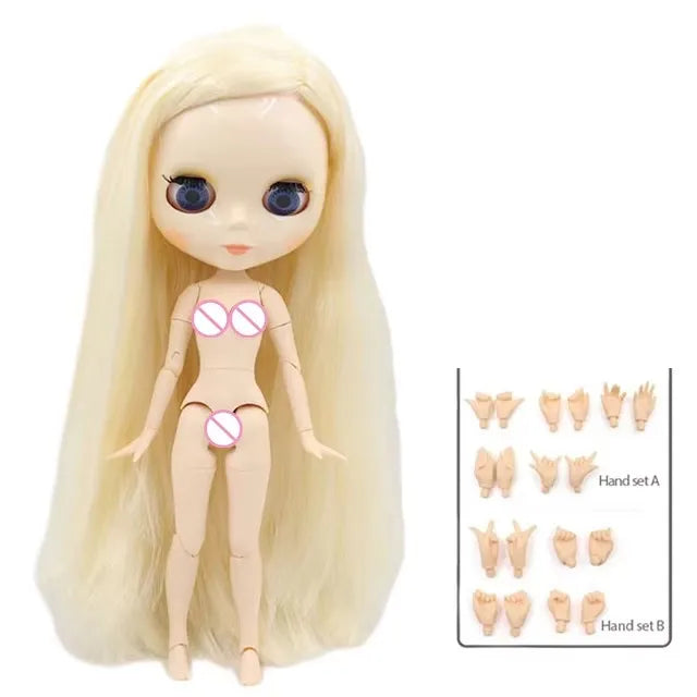 ICY DBS Blyth Doll – 1/6 BJD Customized Nude Joint Body, White Skin Glossy & Matte Face, 30cm Girl Toy Gift