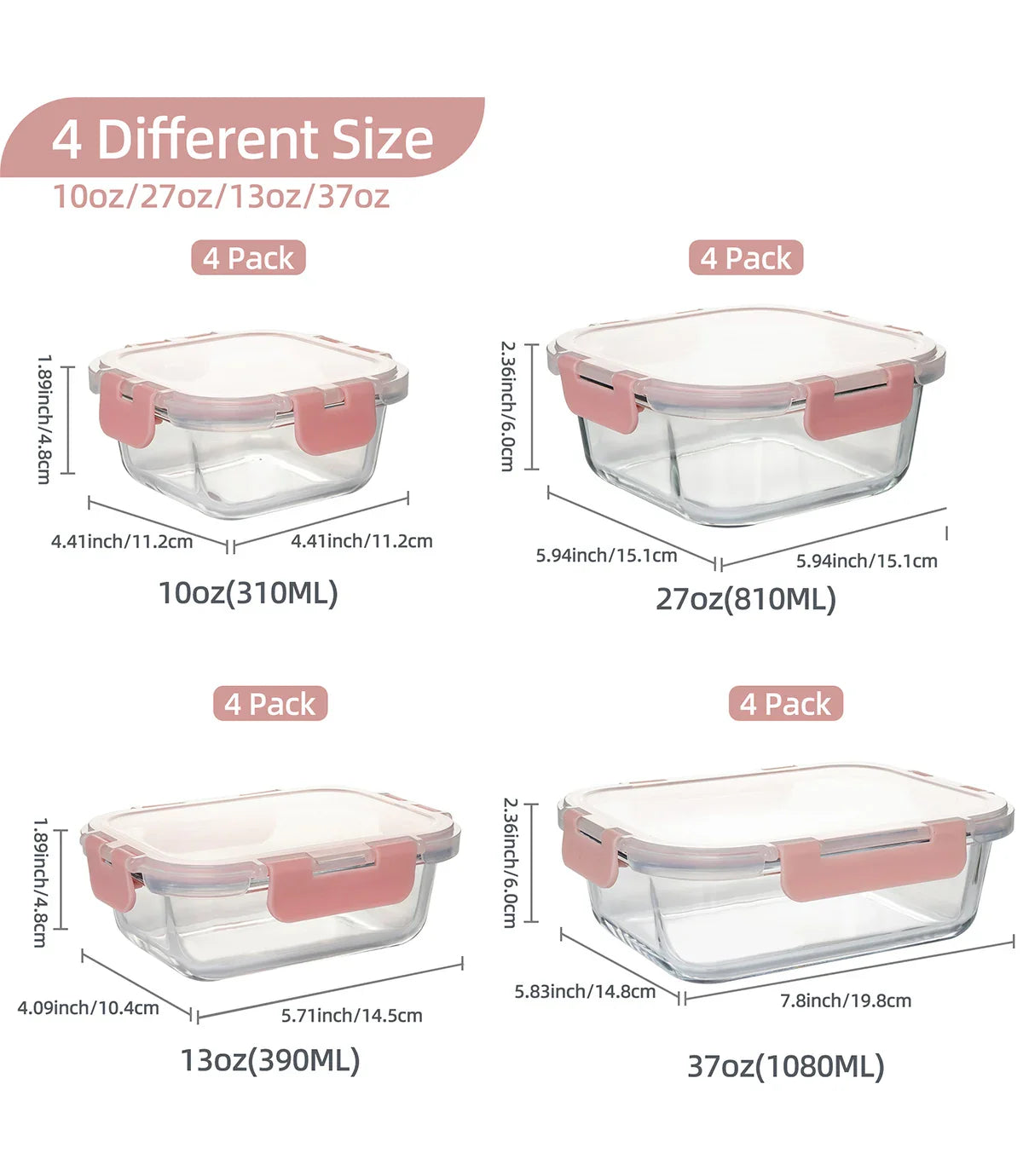 16-Piece Glass Food Storage Container Set — Leakproof, Airtight, BPA-Free, Microwave & Oven Safe, Stackable Kitchen Organizer