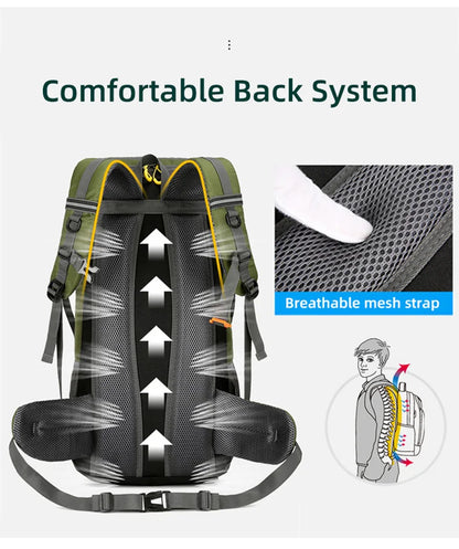 50L Travel Backpack for Men — Large Waterproof Hiking, Camping & Mountaineering Rucksack, Outdoor Sports Luggage Bag