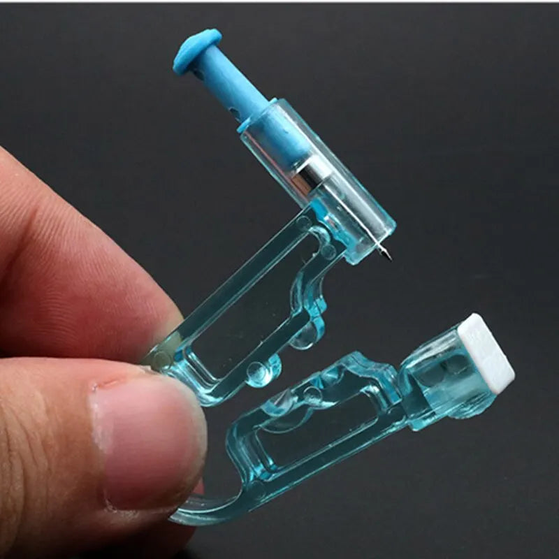 Disposable Safety Ear Piercing Gun Kit - Disinfectable Earring Piercer Machine with Nose Clip - Easy-to-Use Body Jewelry Piercing Tool