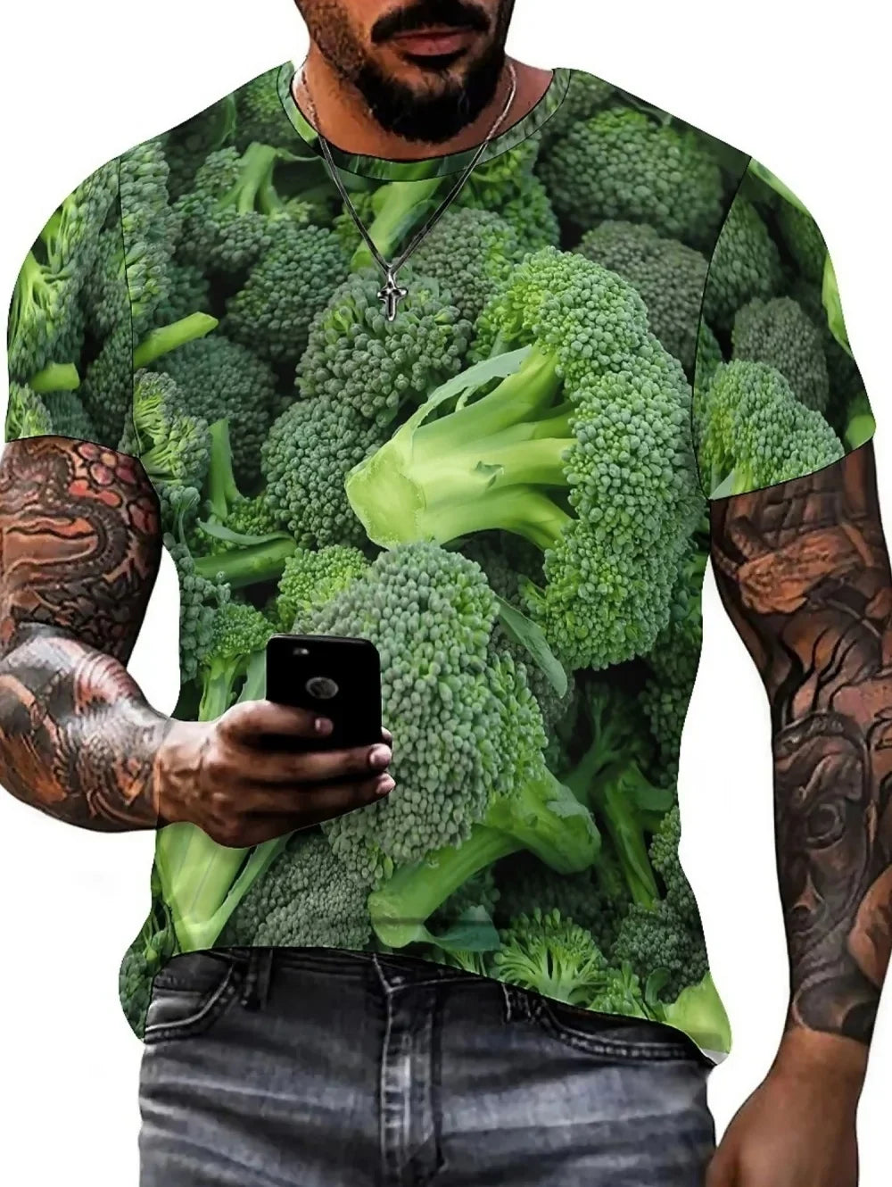 Men’s Watermelon Graphic T-Shirt - Funny 3D Fruit Print Oversized Summer Tee