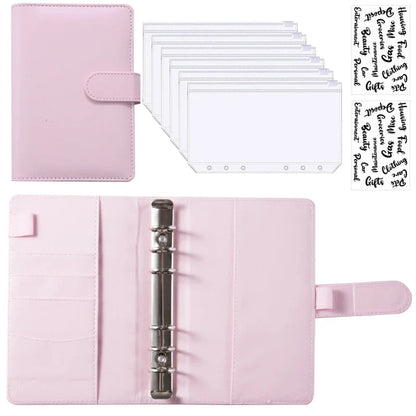 2024 A6 PU Leather Budget Binder Set – Cash Envelopes System with Binder Pockets for Money, Budget Saving & Bill Organizer