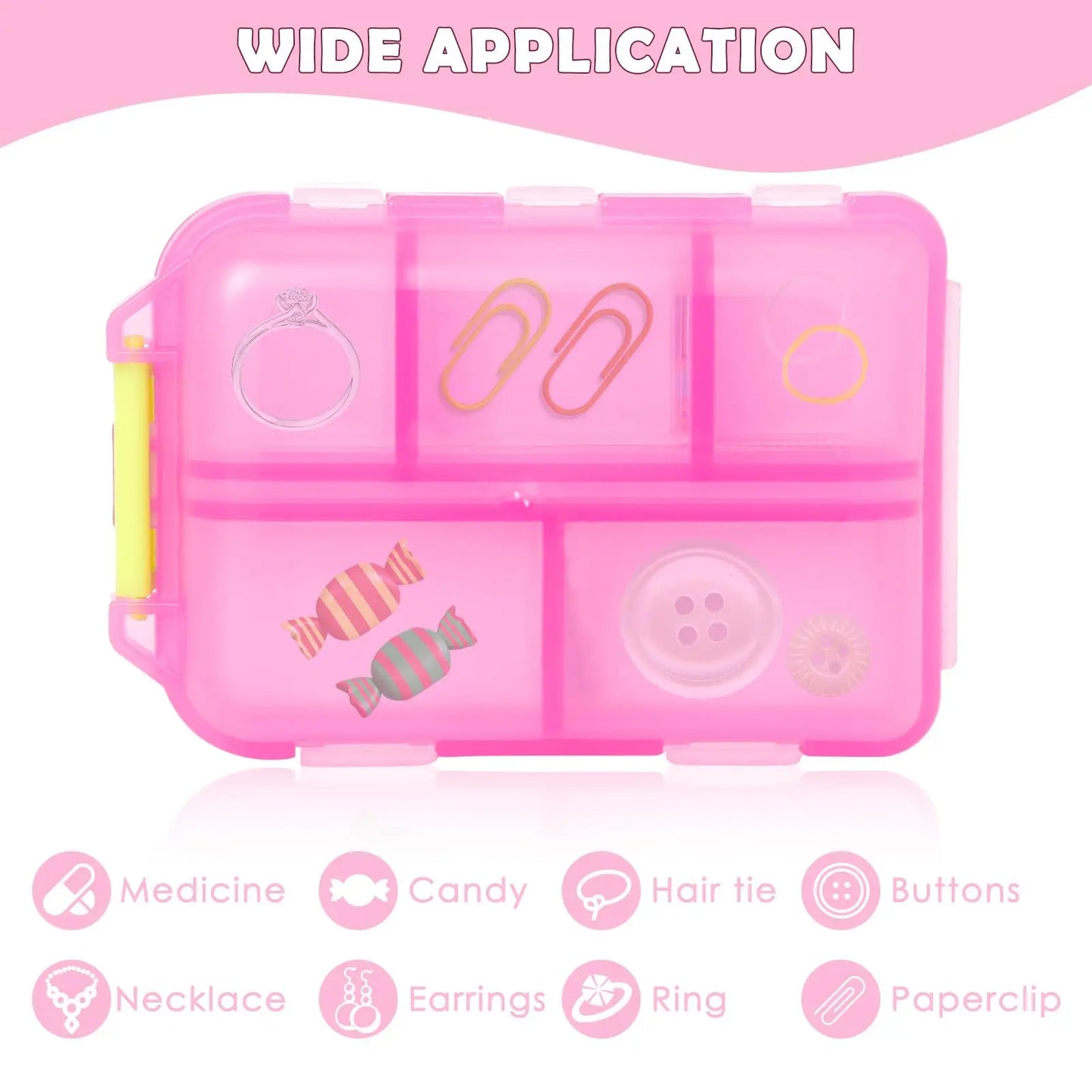 10-Grid Pill Organizer Box with 175 Labels – Mini Medicine Storage for Travel & Daily Use