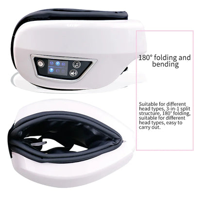 6D Smart Vibration Eye Massager – Hot Airbag Compress, Bluetooth Music Sleep Mask for Eye Relaxation & Fatigue Care