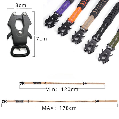 Reflective Shock Absorbing Bungee Dog Leash with Car Seatbelt – Heavy Duty No-Pull Leash for Large Dogs