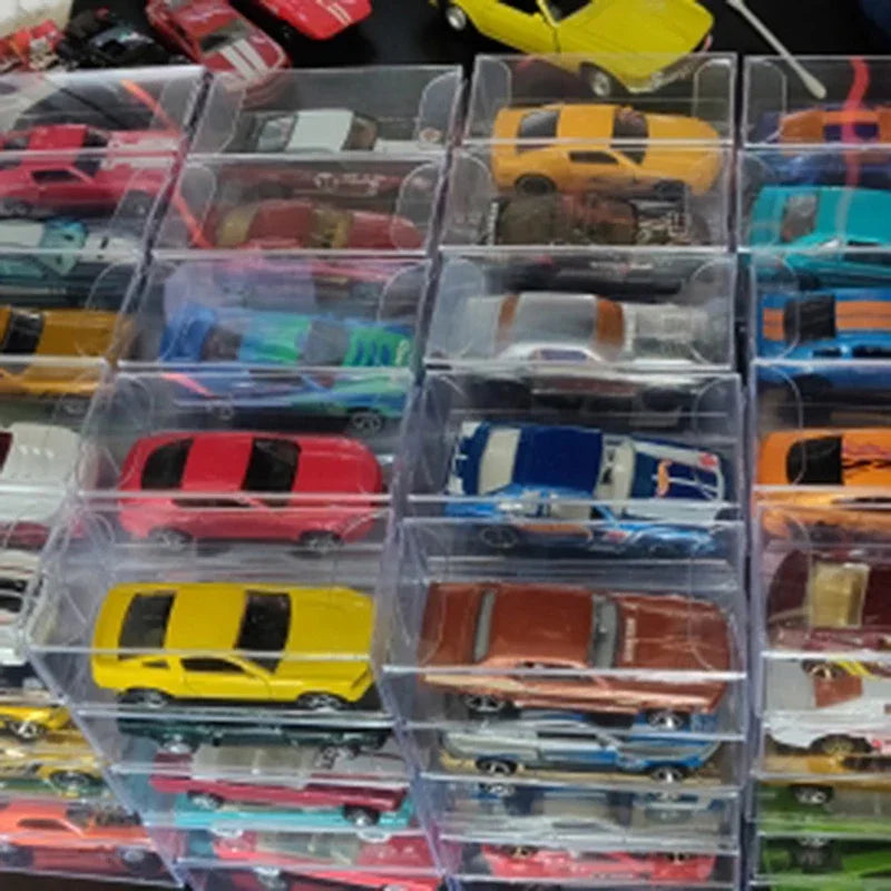 10/20/30/50/100pcs PVC Display Boxes — 1/64 Scale Car Model Toy Transparent Dustproof Exhibition Box for Collection & Gift Packaging