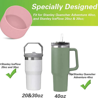 Universal 7.5cm Silicone Cup Sleeve – Soft Food-Grade Bottom Cover for Stanley 40oz, 30oz, 20oz Water Bottles