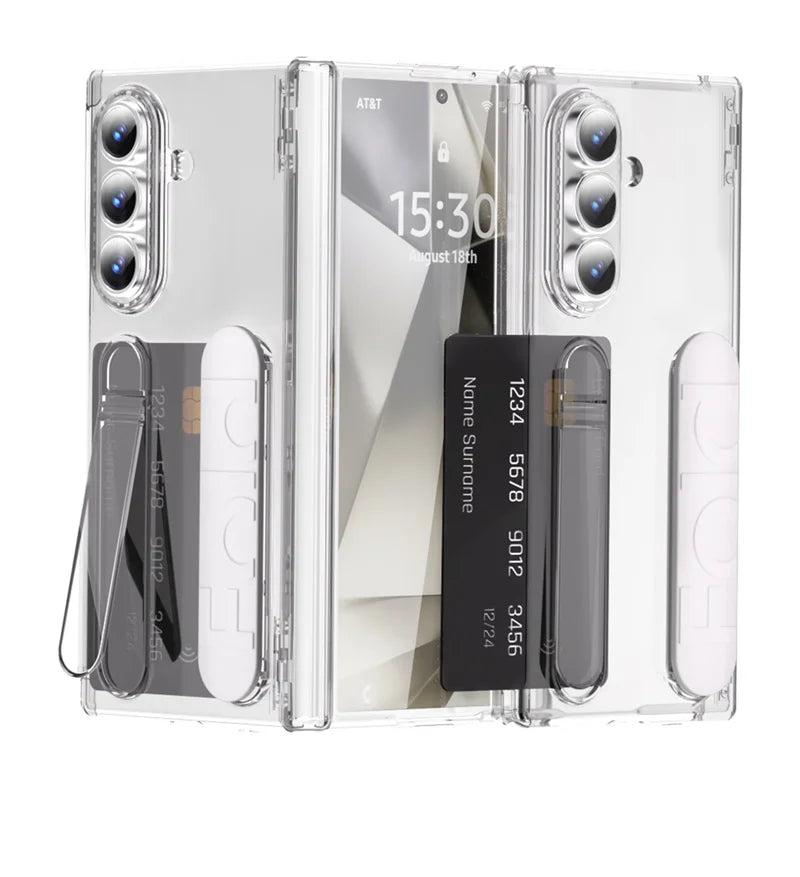 Vertical Wristband Card Slot Kickstand Case for Samsung Galaxy Z Fold 4-7 – Invisible Wrist Stand Protective Cover